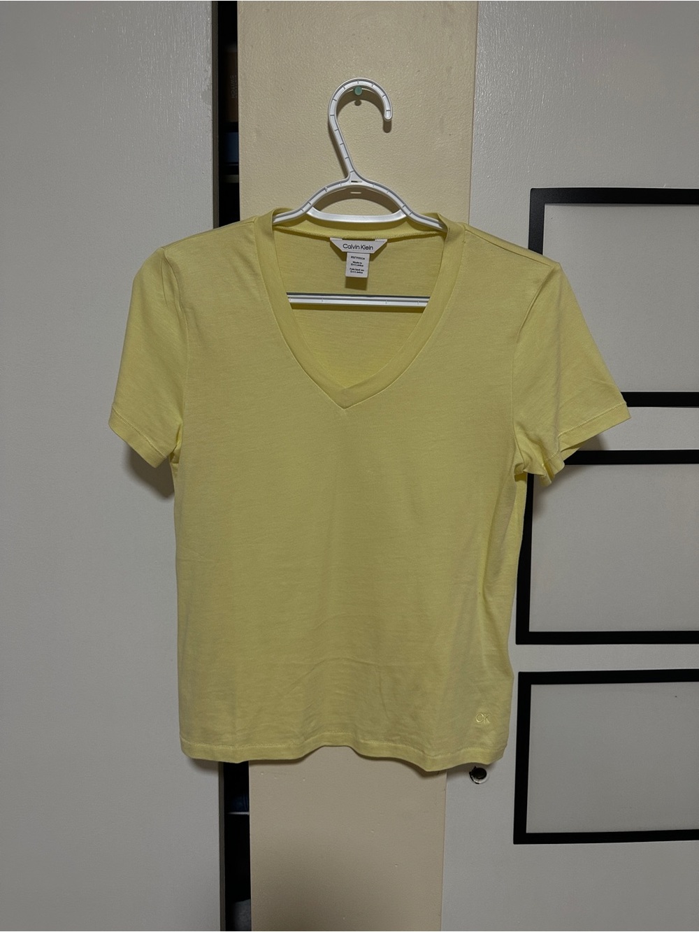 Calvin Klein Soft Yellow V-Neck Tee